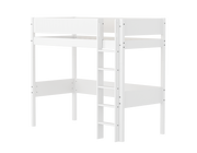 FLEXA WHITE Højseng  184 cm med stige og grooves sengehest  90x200 cm- Hvid
