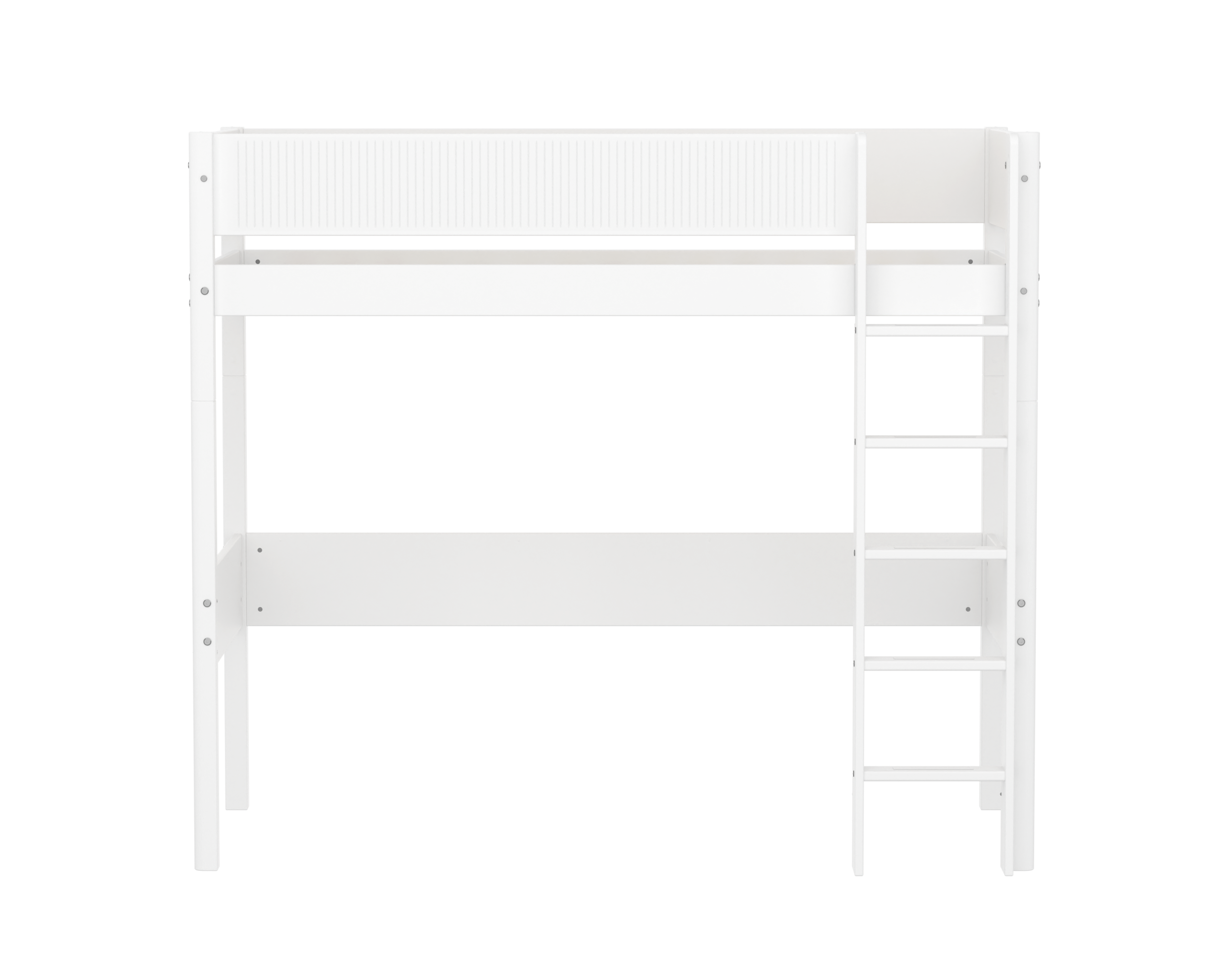 FLEXA WHITE Højseng  184 cm med stige og grooves sengehest  90x200 cm- Hvid