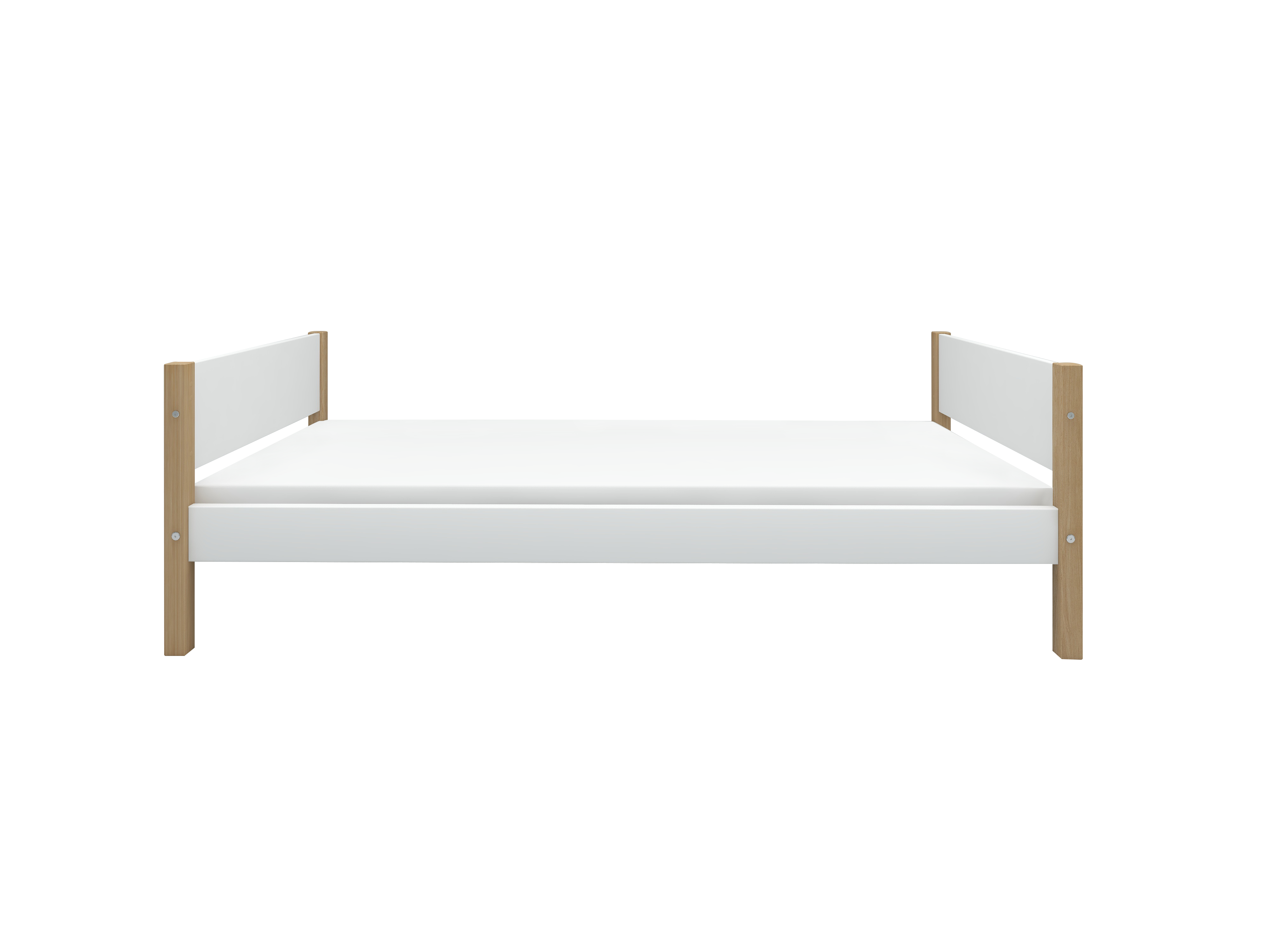 FLEXA NOR Enkeltseng 90x200 cm - Hvid/eg