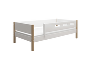 FLEXA NOR Enkeltseng  90x200 cm m. cut out sengehest - Hvid/eg