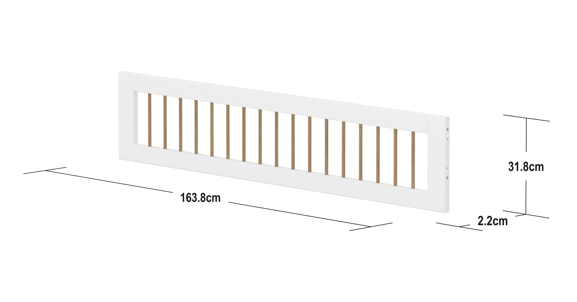 FLEXA NOR 3/4 Sengehest - Hvid/eg