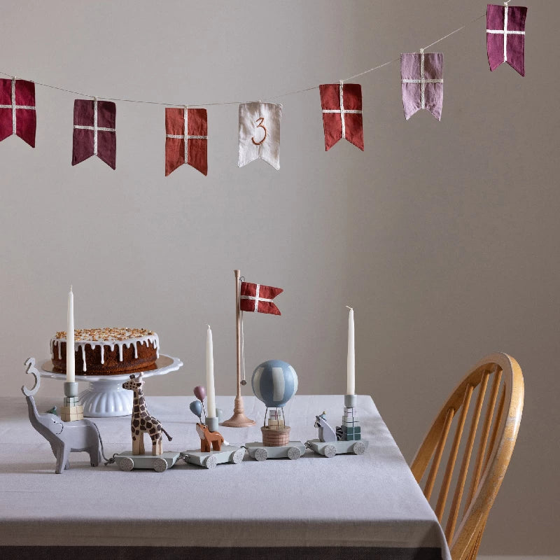 Sebra Fødselsdags bordflag træ