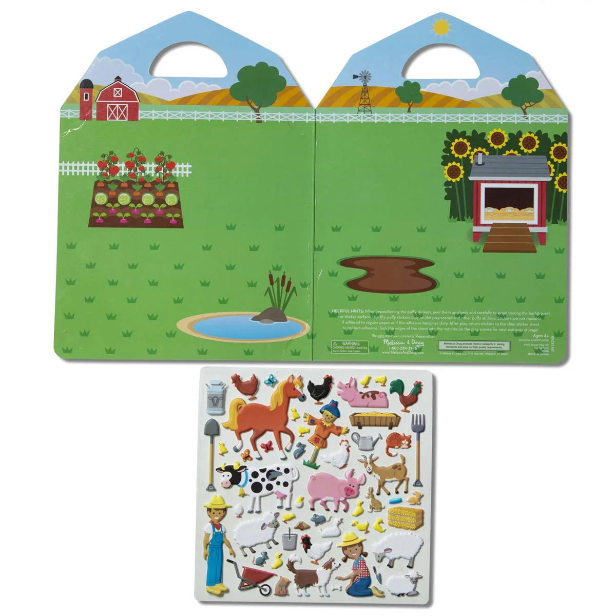 Melissa & Doug Klistermærkesæt, Genanvendelige - Bondegård