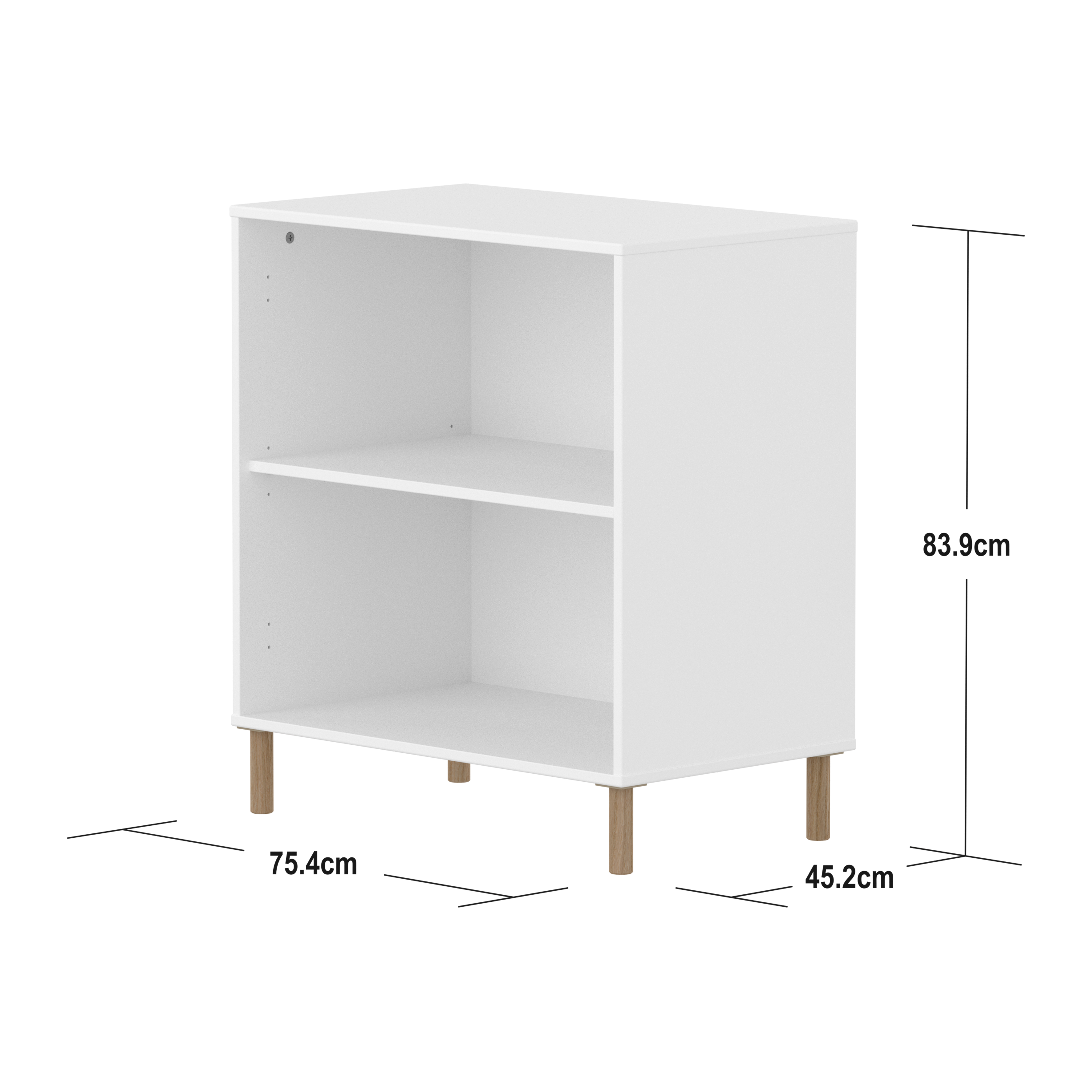 Flexa Saga Reol 84x75,5x45 Hvid/Egetræ