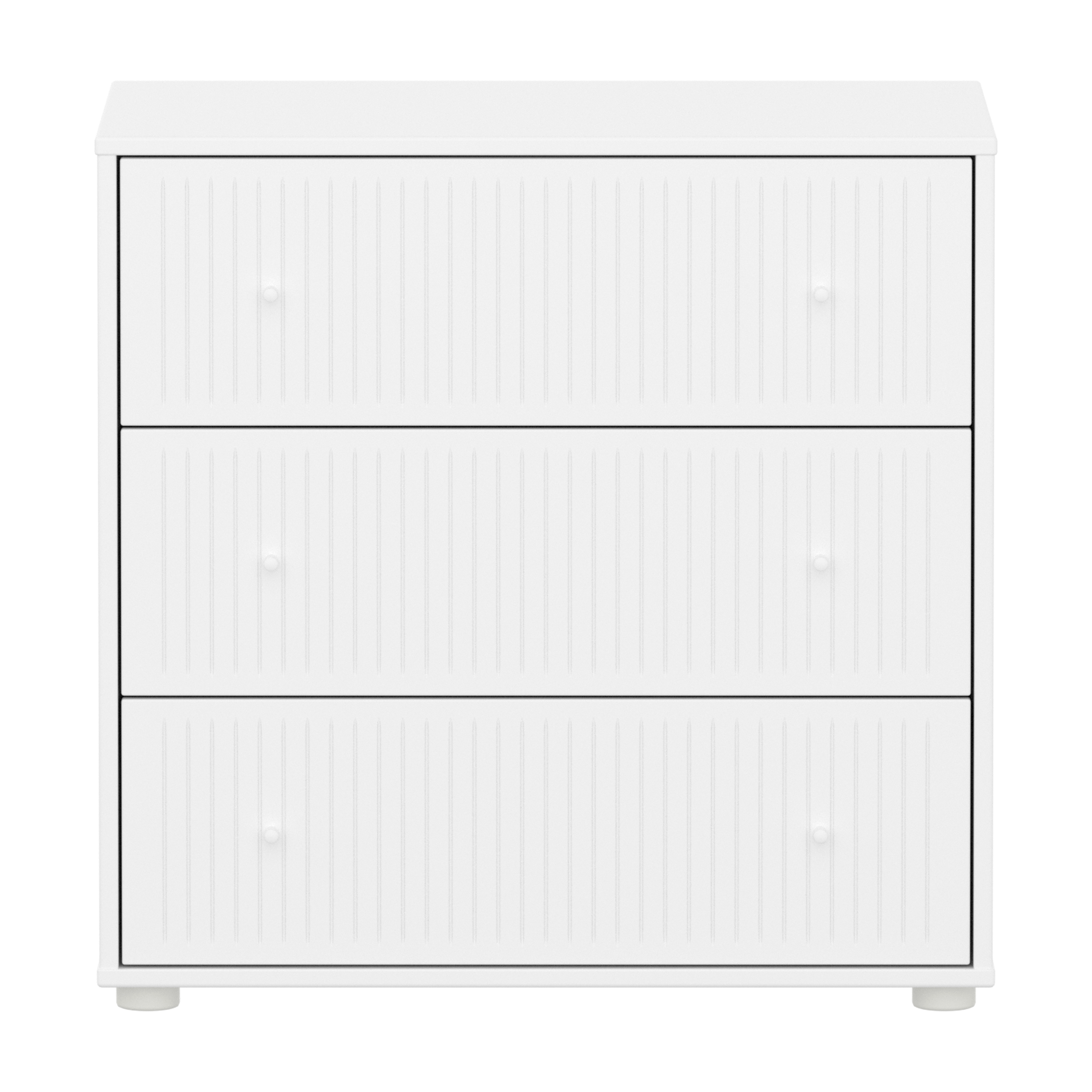 Flexa Saga Kommode 74x75,5x45 Hvid Riller/Hvid greb