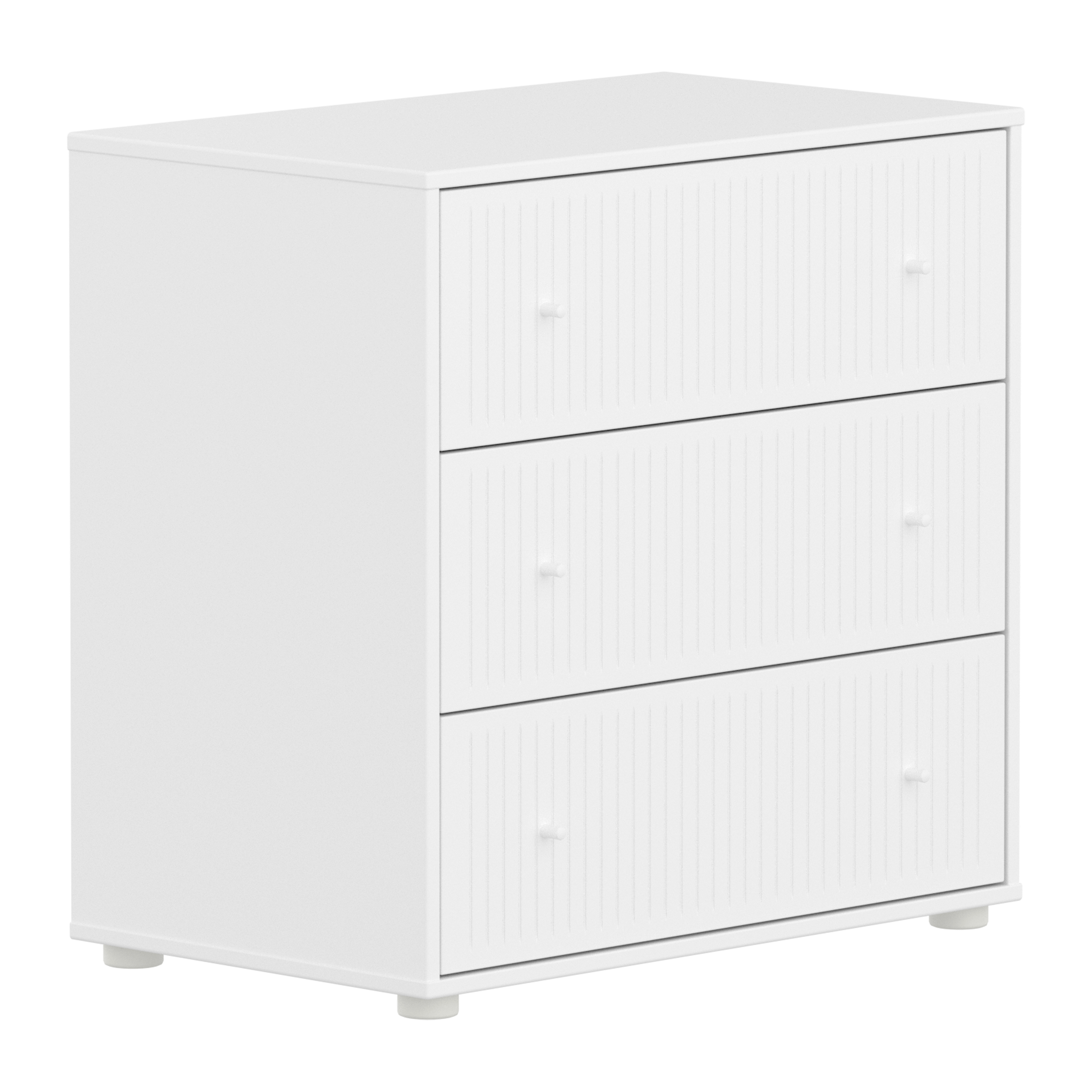Flexa Saga Kommode 74x75,5x45 Hvid Riller/Hvid greb