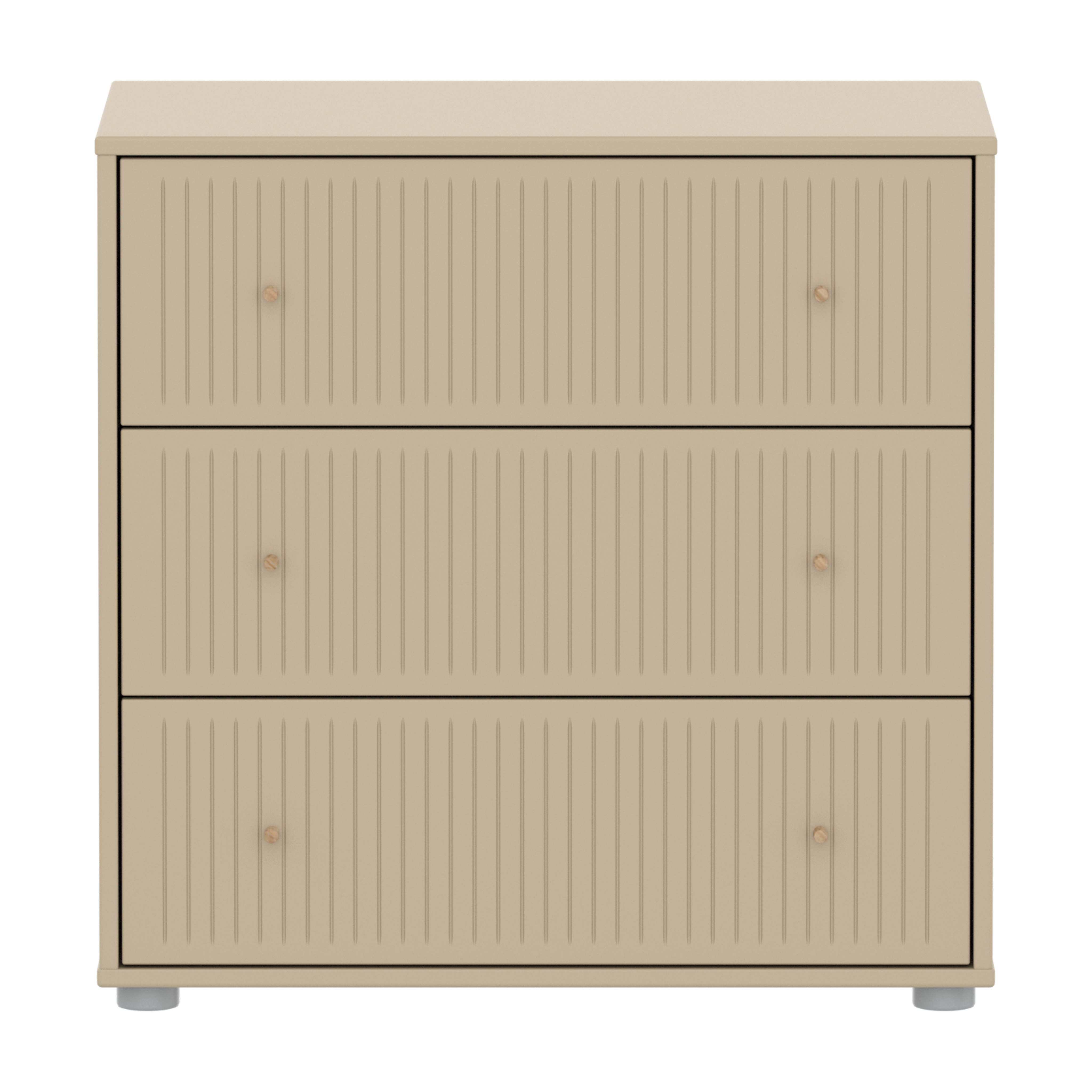 Flexa Saga Kommode 74x75,5x45 Oat riller/Egetræsgreb