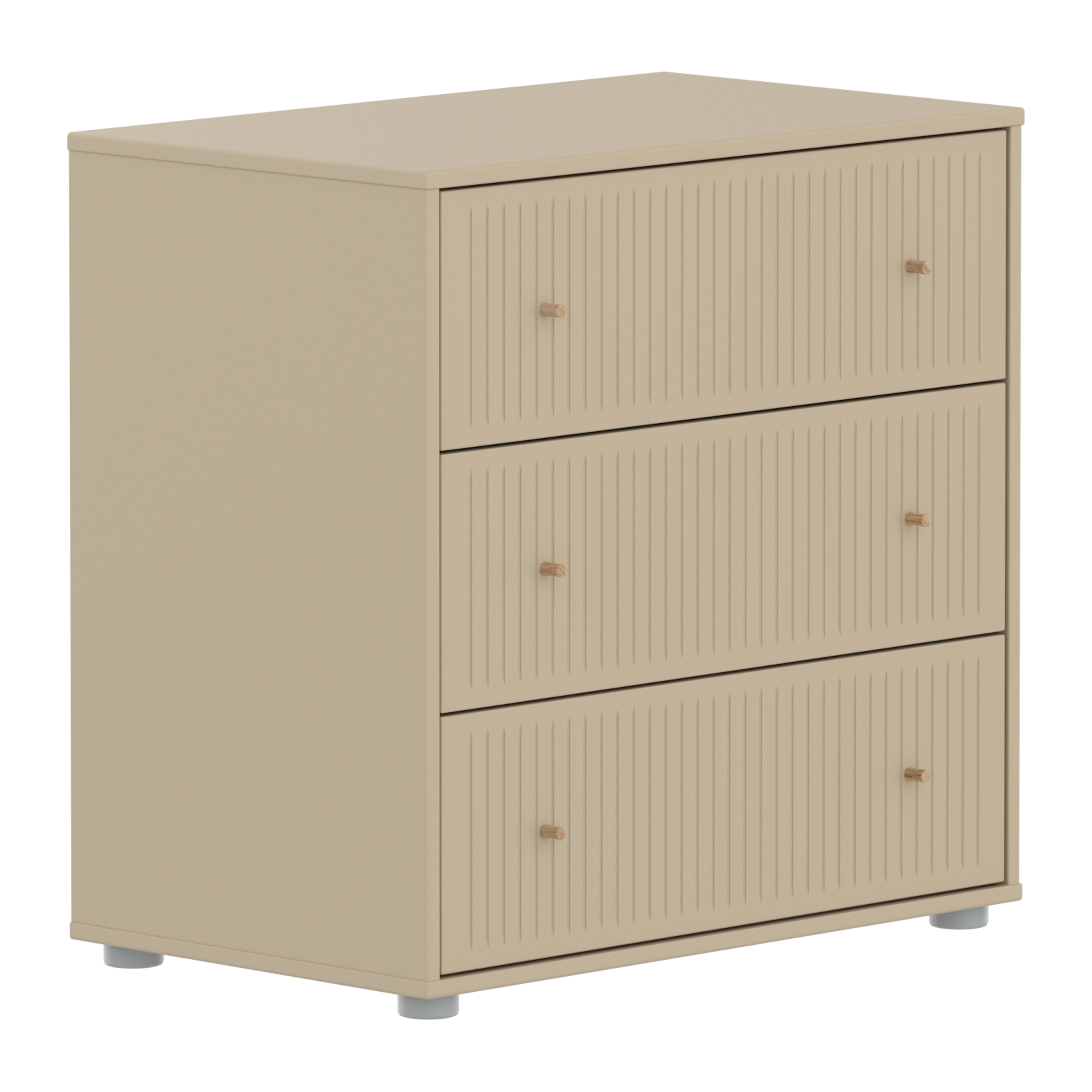 Flexa Saga Kommode 74x75,5x45 Oat riller/Egetræsgreb