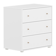 Flexa Saga Kommode74x75,5x45 Hvid riller/Egetræsgreb