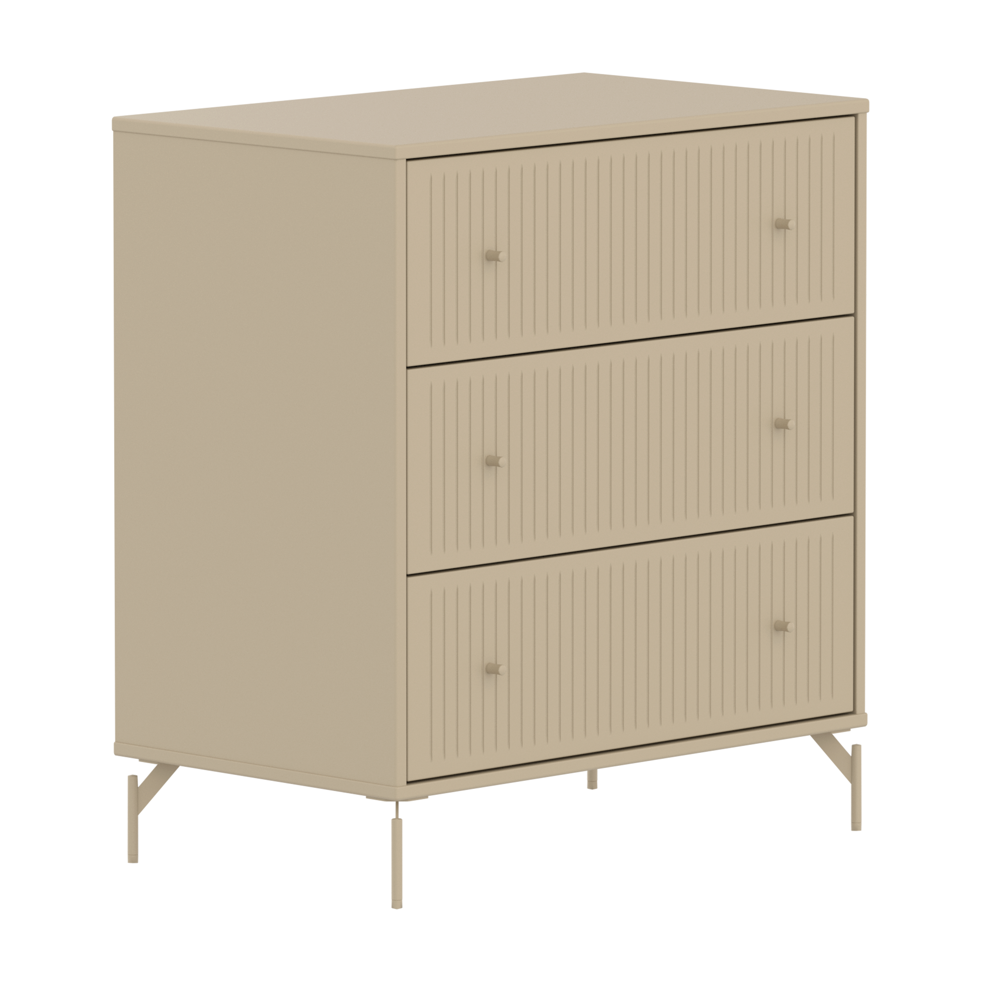 Flexa Saga Kommode 84x75,5x45 Oat riller/Oat ben og greb