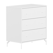 Flexa Saga Kommode 84x75,5x45 Hvid riller/Hvide ben og greb