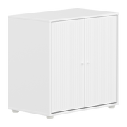 Flexa Saga Skab 74,20x75,5x45 Hvid riller/Hvid greb