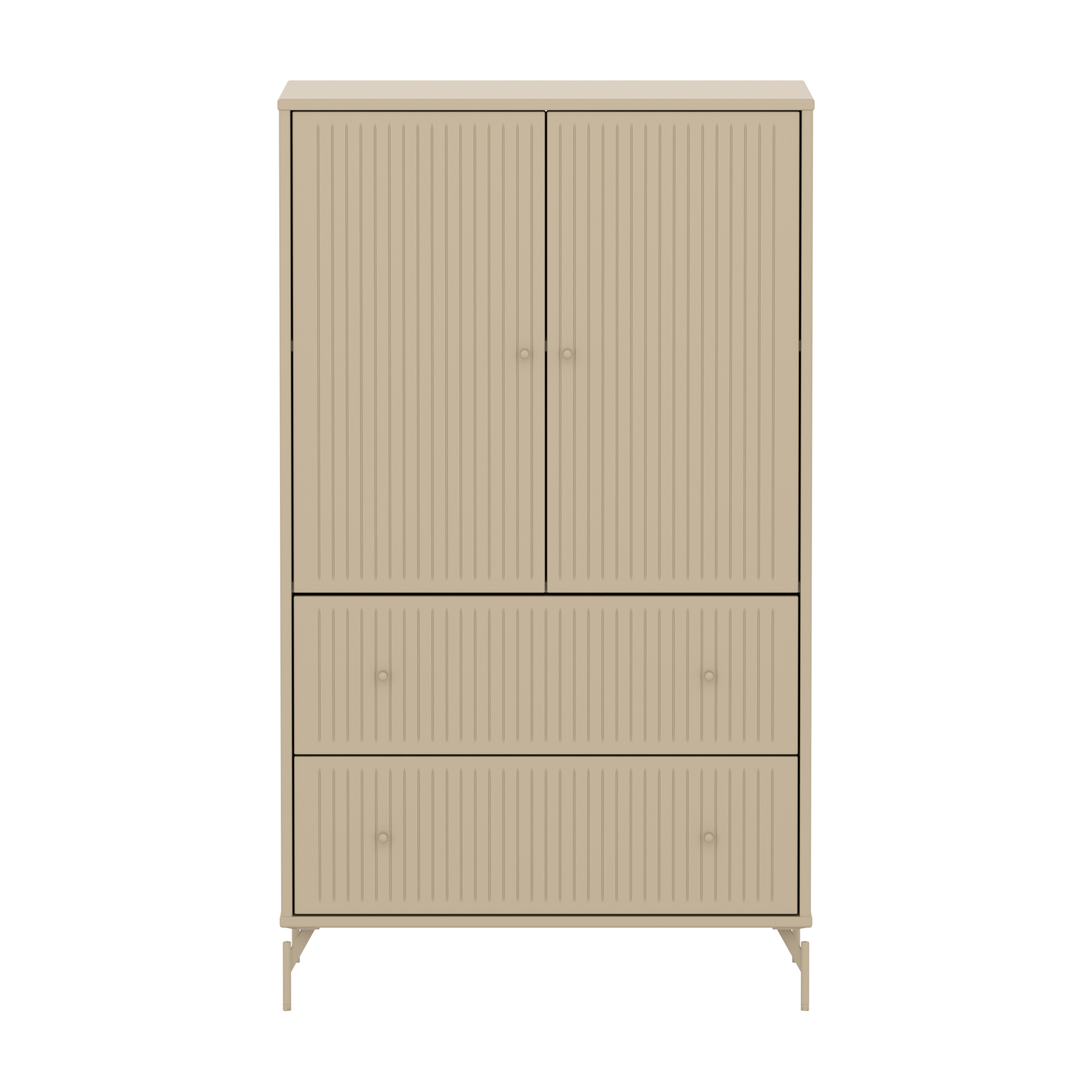 Flexa Saga Skab 129,5x75,5x45 Oat riller/Oat ben og greb