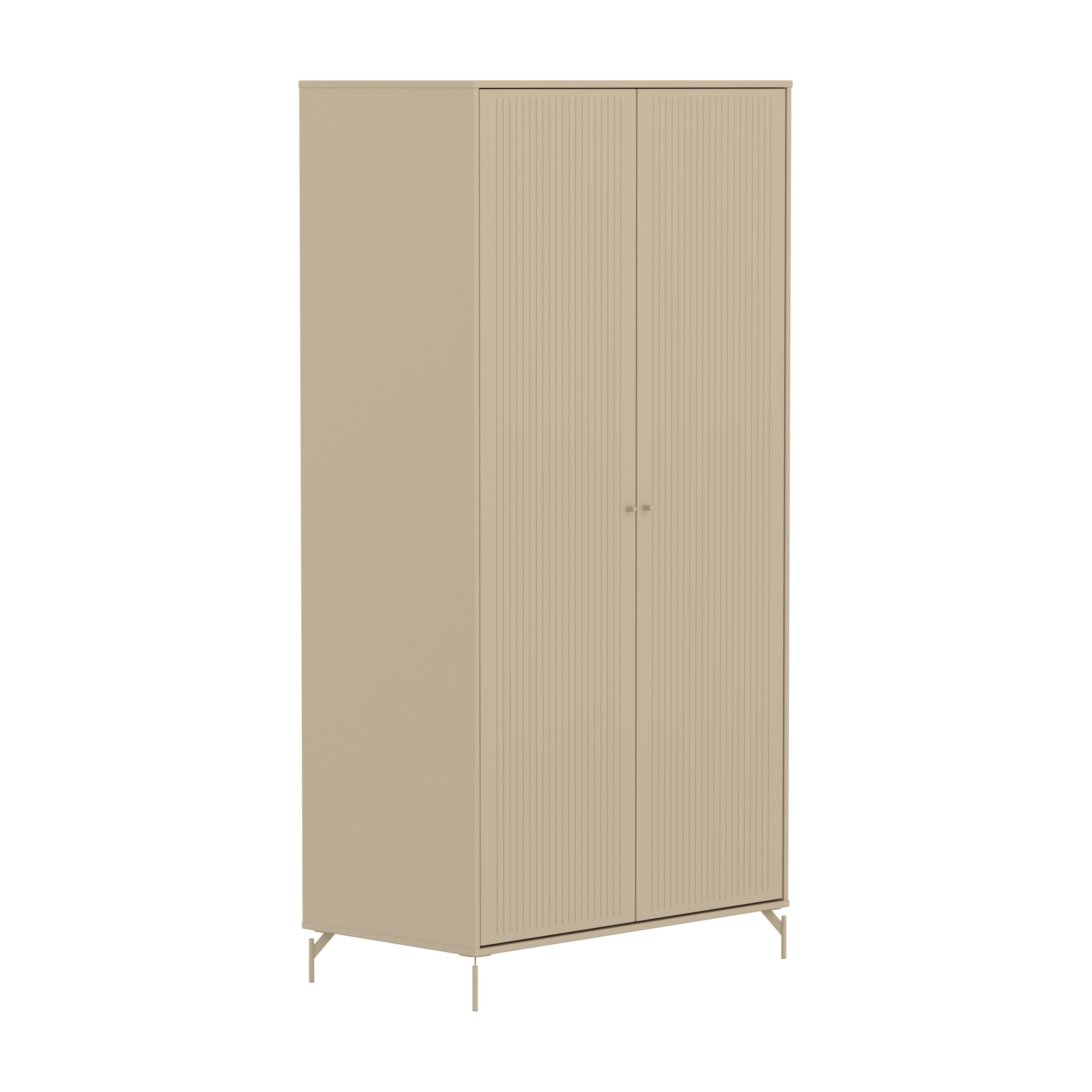 Flexa Saga Garderobeskab 200x100x55 Oat riller/Oat ben og greb