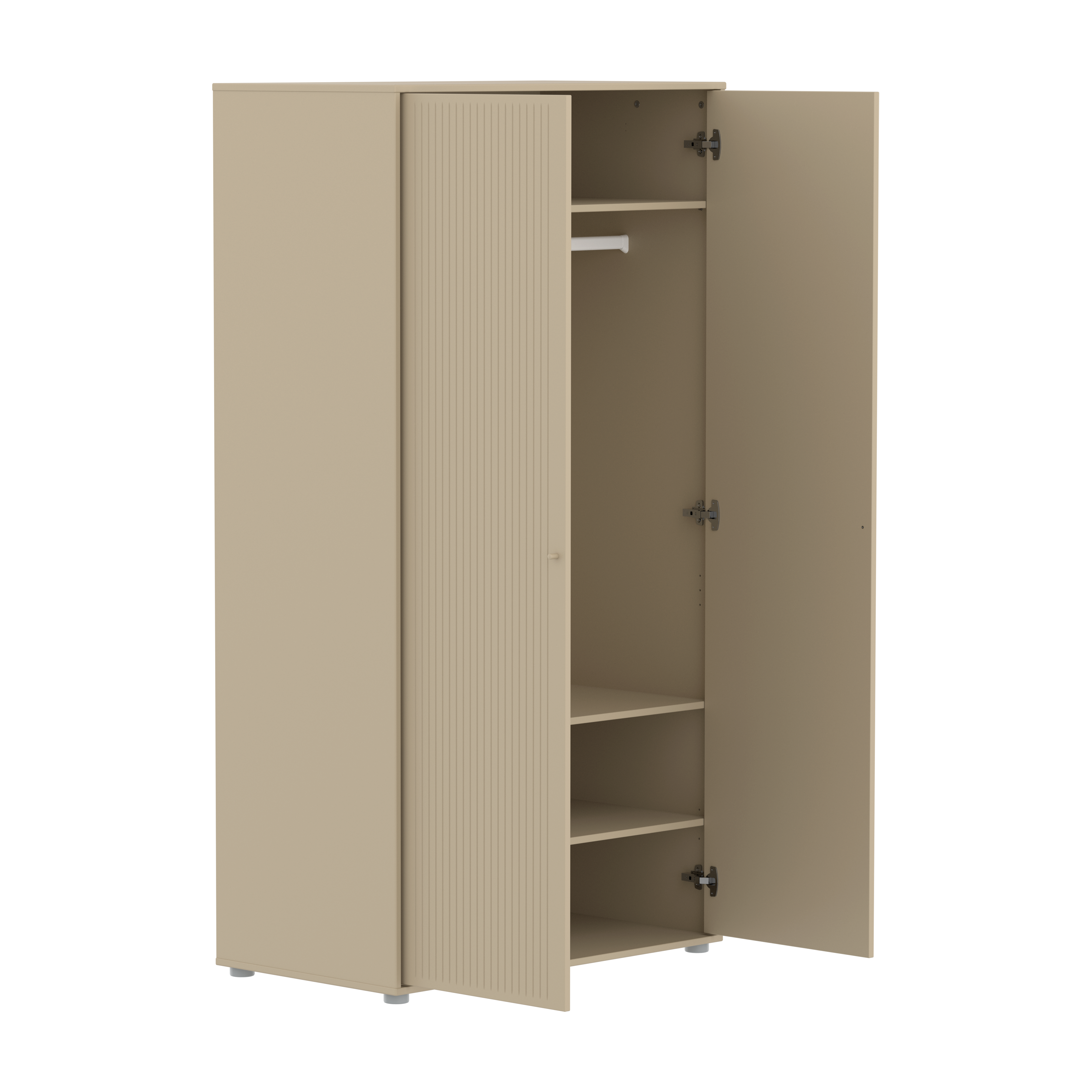 Flexa Saga Garderobeskab 200x100x55 Oat riller/Oat ben og greb