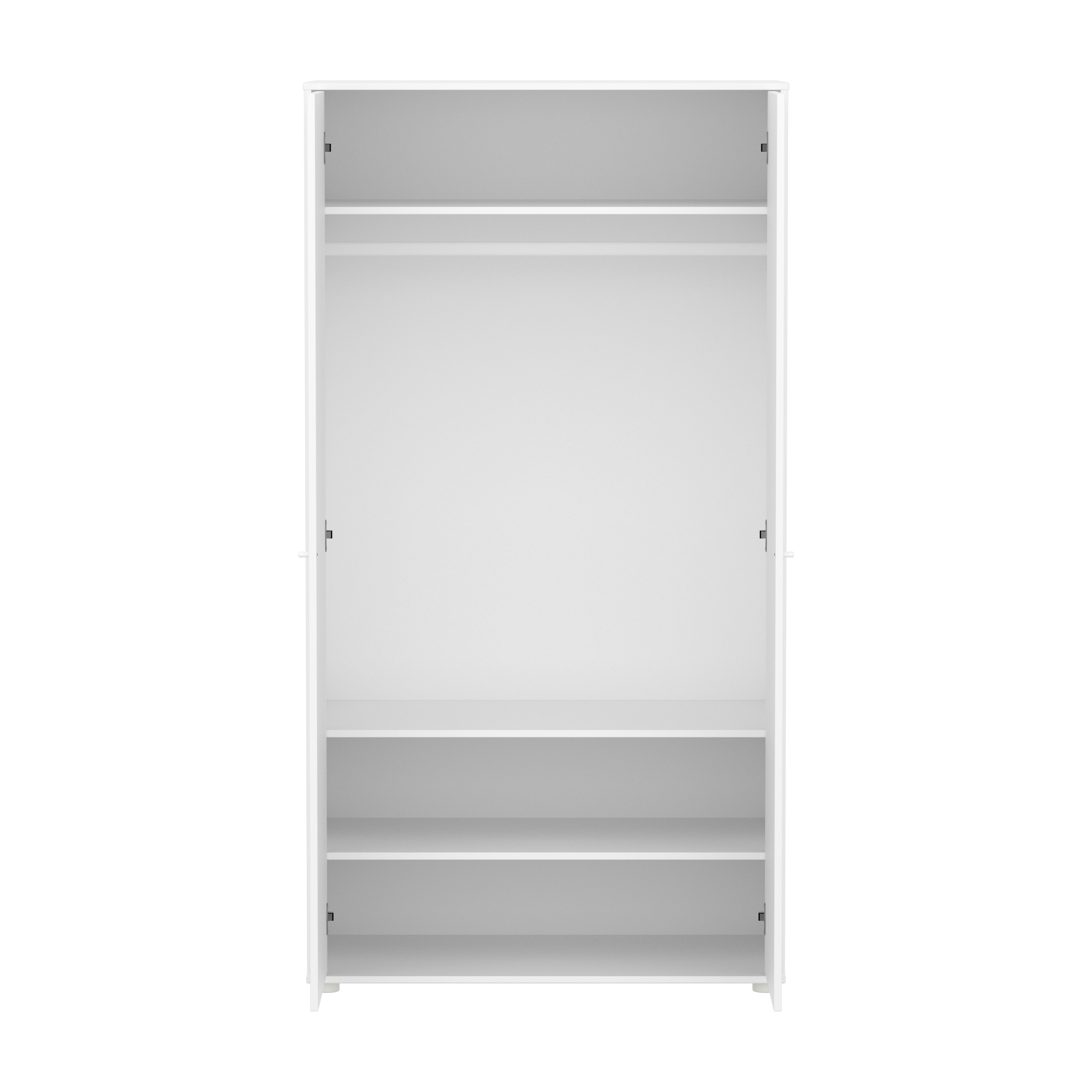 Flexa Saga Garderobeskab 200x100x55 Hvid riller/Hvide ben og greb