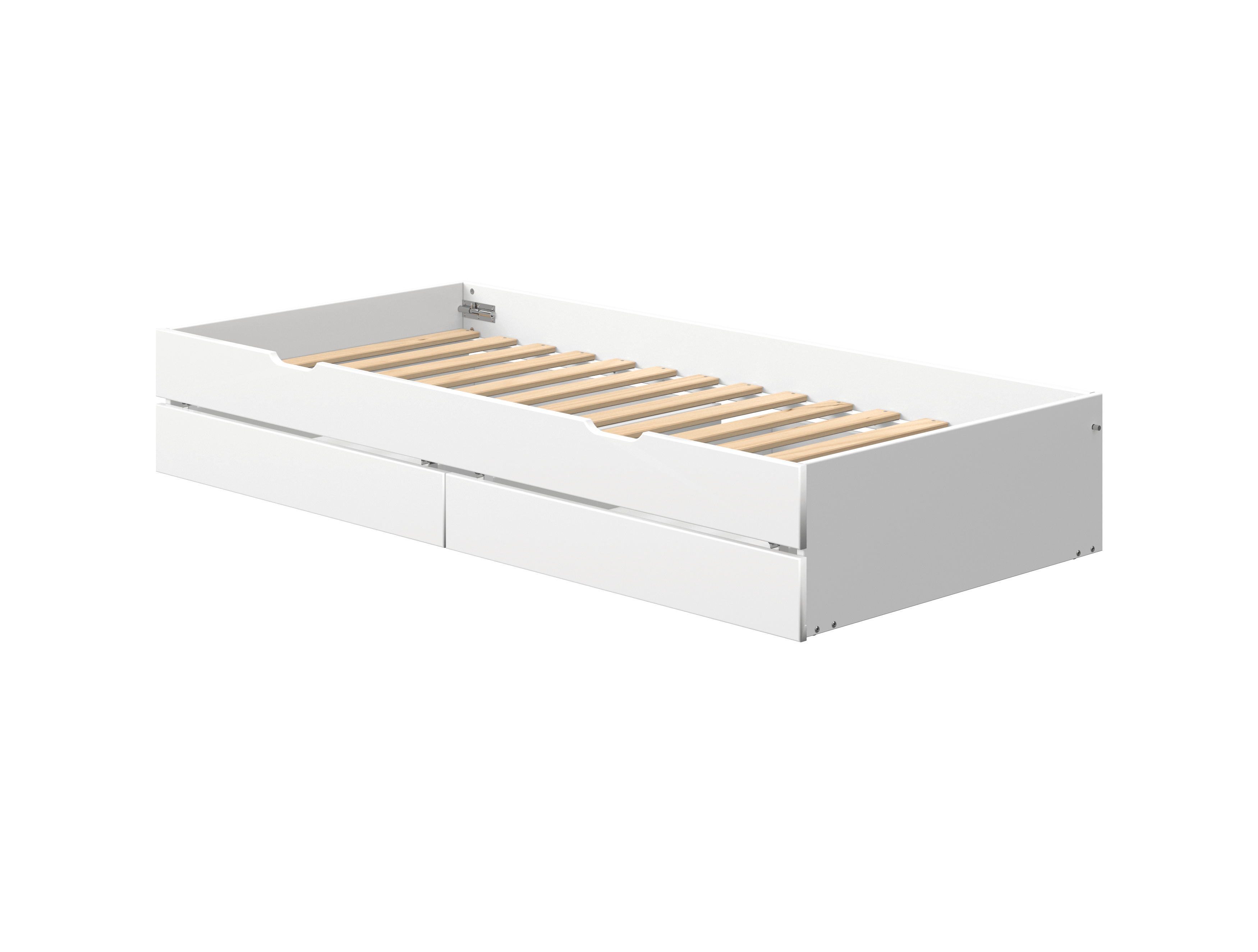 FLEXA WHITE/NOR Udtræksseng og to skuffer til enkeltseng  90x200 cm - Hvid