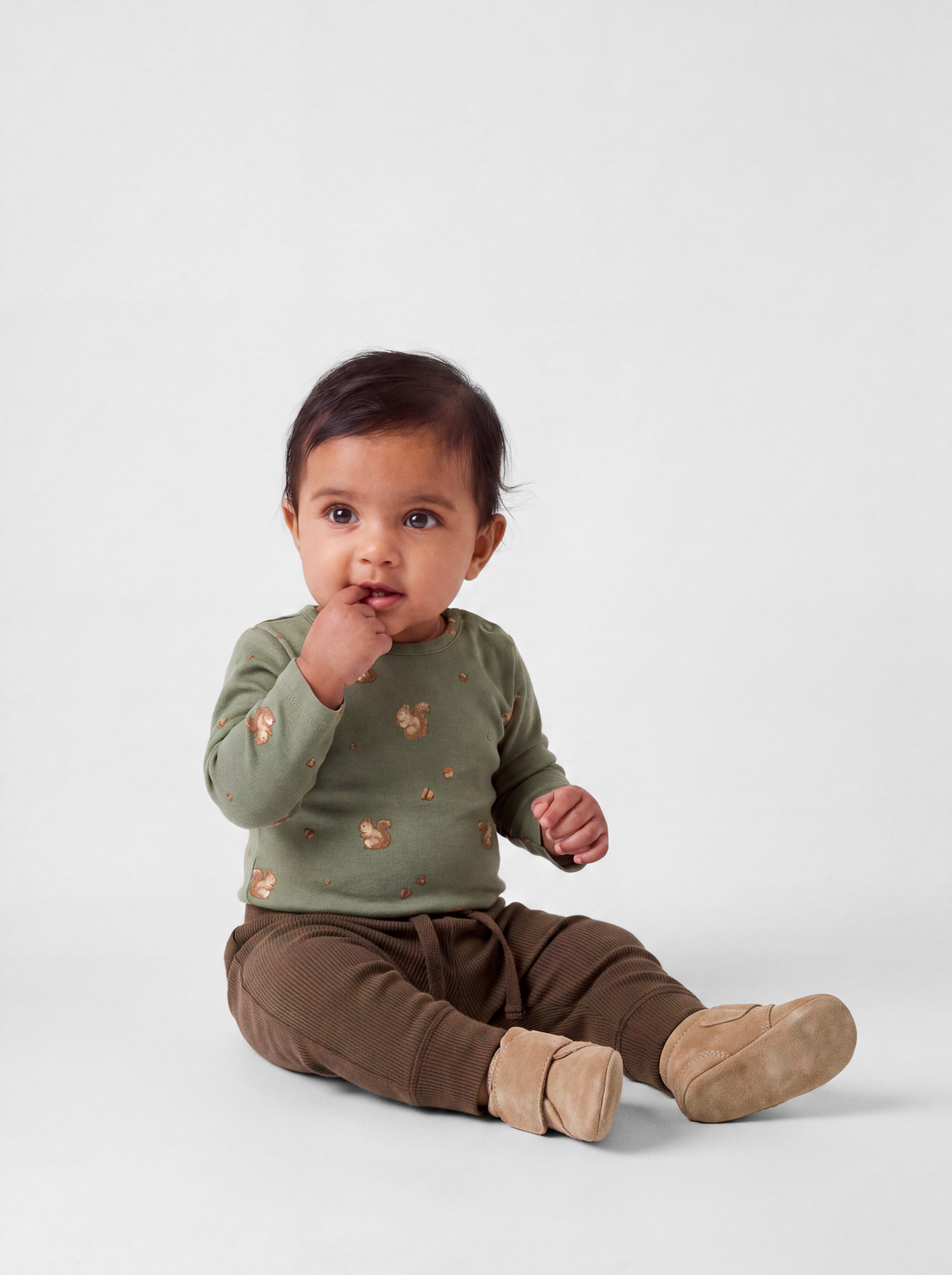 Name It Langærmet body til baby dreng med egern print