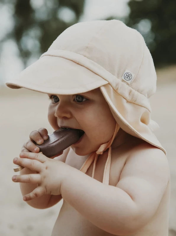 Sun Hat (reversible) - Peachy Summer/Sandy Beach (0-6m)