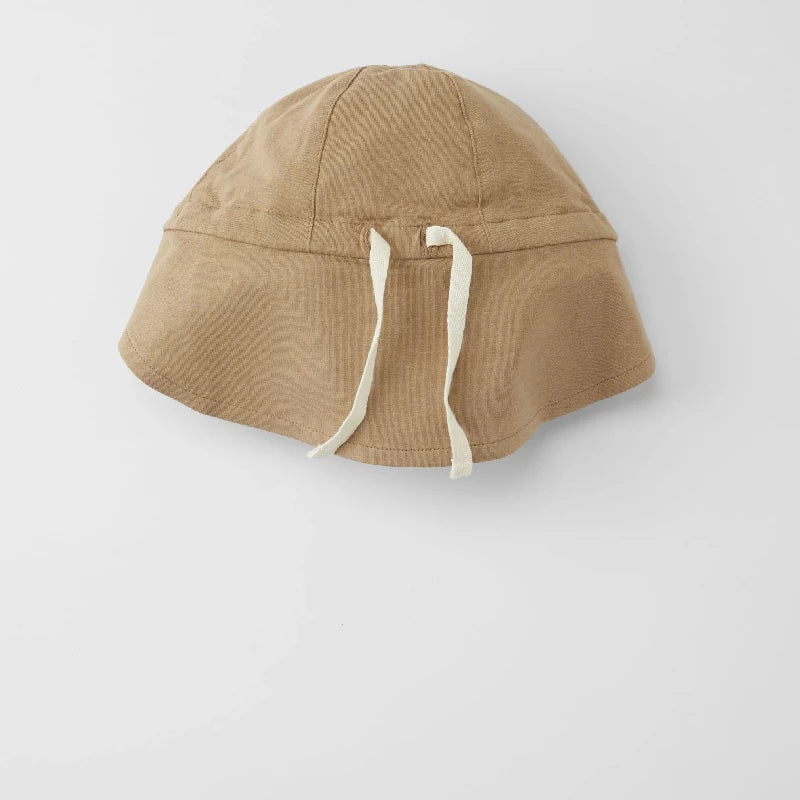 Sun hat (reversible) - Peanut Brown/Sandy Beach (0-6m)