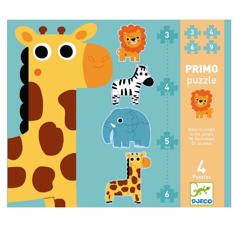 I junglen - 4 puslespil.
