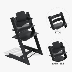 Stokke Tripp Trapp Bundle - Højstol og Babyset - Sort