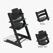Stokke Tripp Trapp Bundle - Højstol og Babyset - Sort