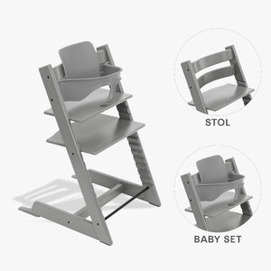 Stokke Tripp Trapp Bundle - Højstol og Babyset - Storm Grey