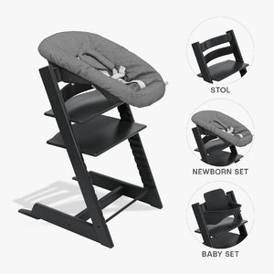 Stokke Tripp Trapp Bundle - Højstol, Babyset og Newborn - Sort
