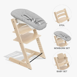 Stokke Tripp Trapp Bundle - Højstol, Babyset og Newborn - Natur