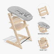 Stokke Tripp Trapp Bundle - Højstol, Babyset og Newborn - Natur