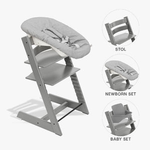 Stokke Tripp Trapp Bundle - Højstol, Babyset og Newborn - Storm Grey