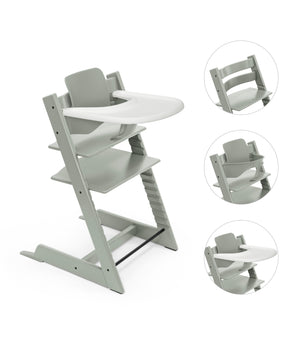 Stokke Tripp Trapp Bundle - Højstol, Babyset og Tray - Glacier Green