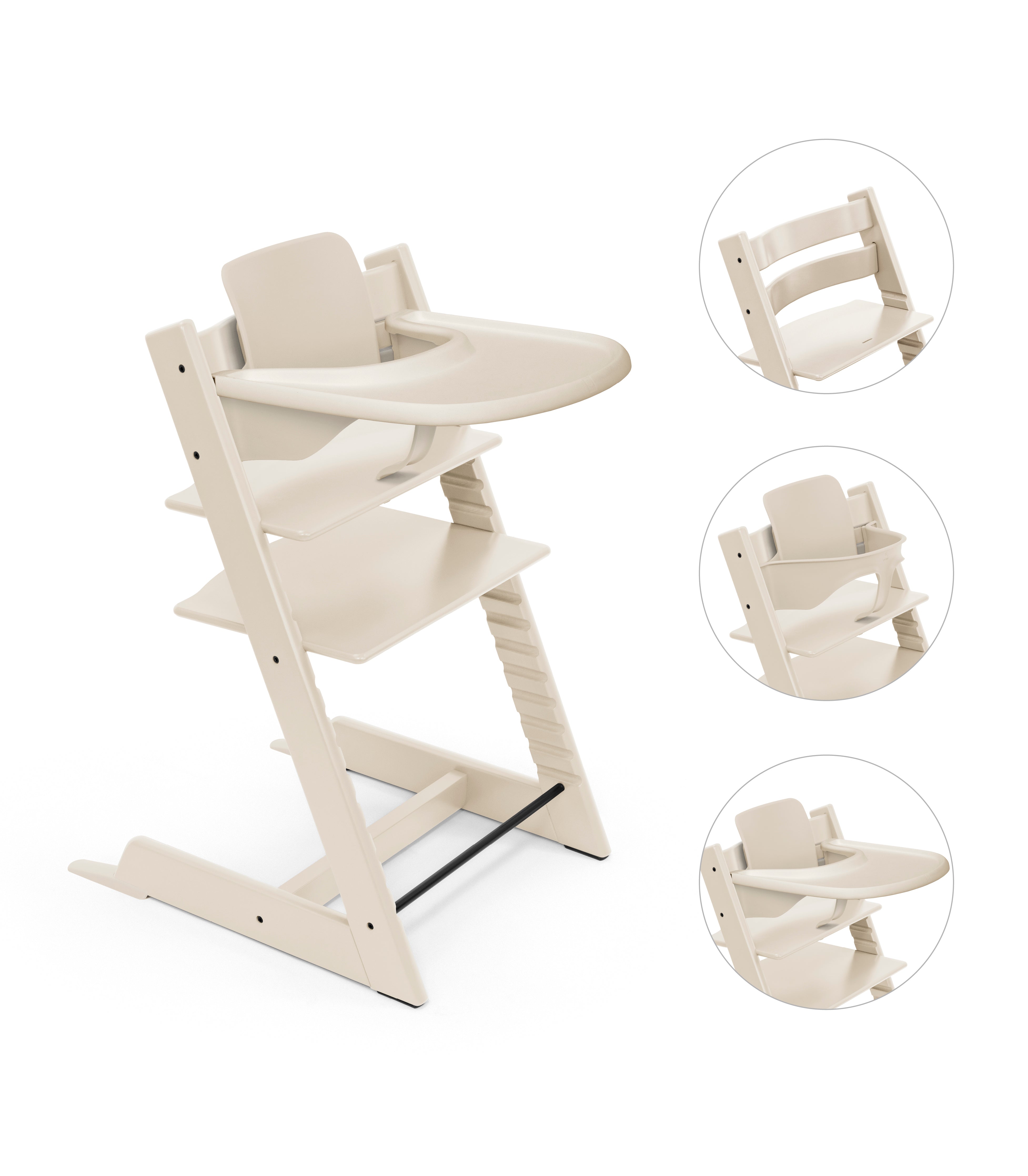 Stokke Tripp Trapp Bundle - Højstol, Babyset og Tray - Vanilla White