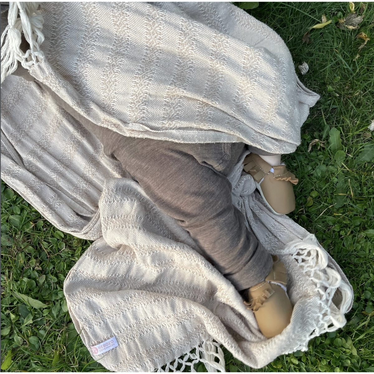 Rebozo Håndvævet Fastvikle Emma - Sand