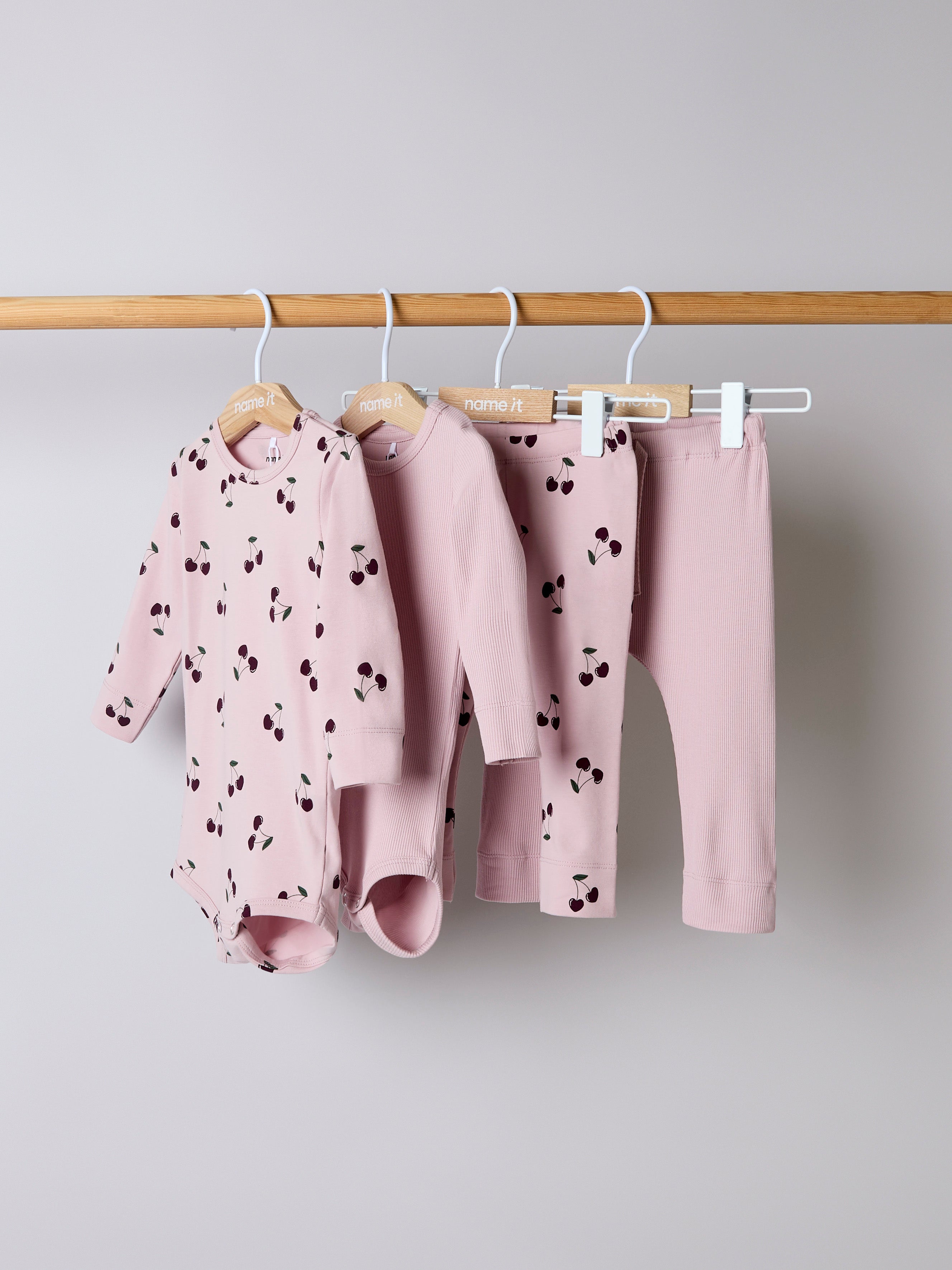 Name It Ensfarvede legging, str. 56-92 - Lyserød