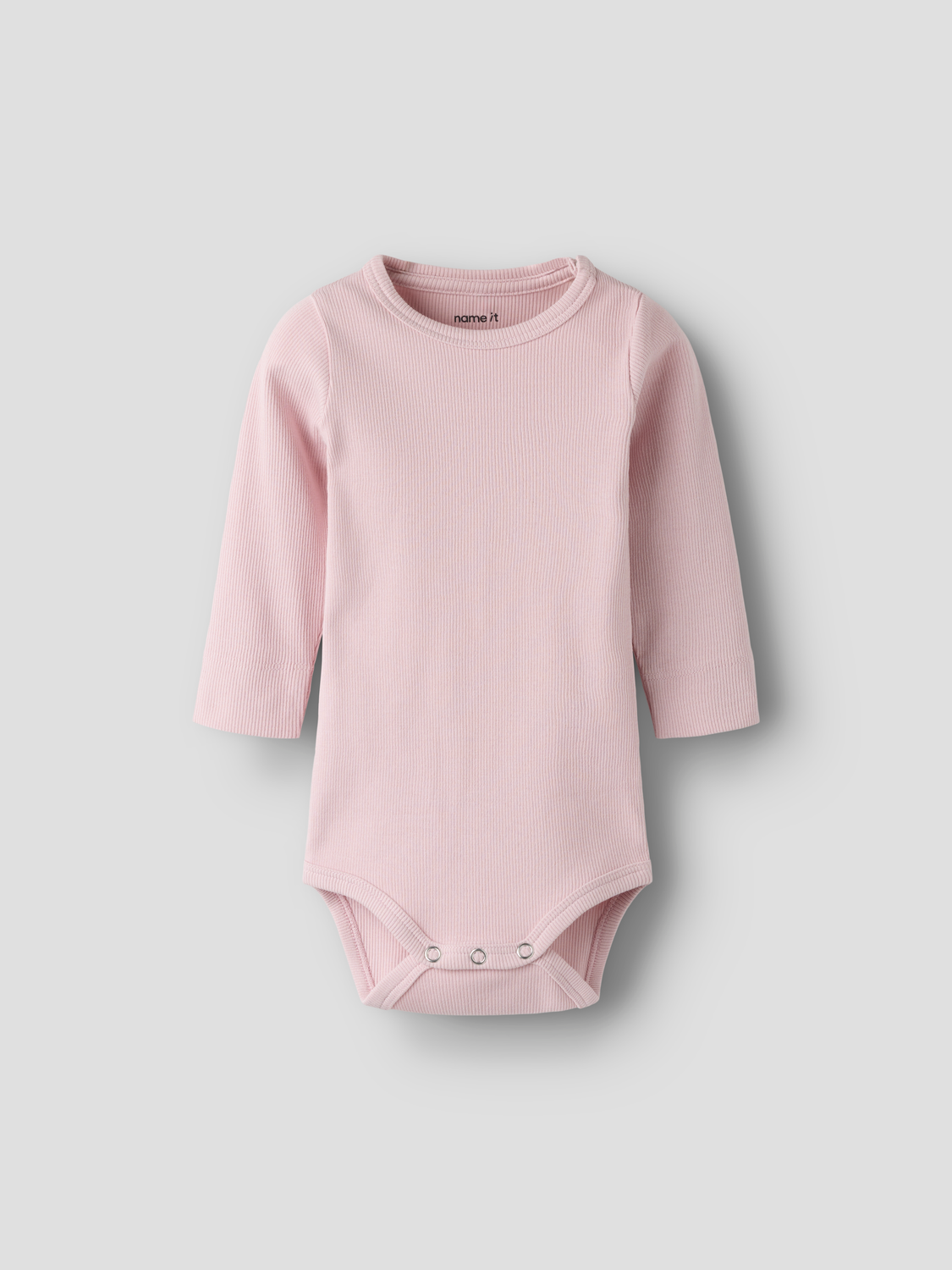 Name It Langærmet ensfarvet body, str. 56-92 - Lyserød