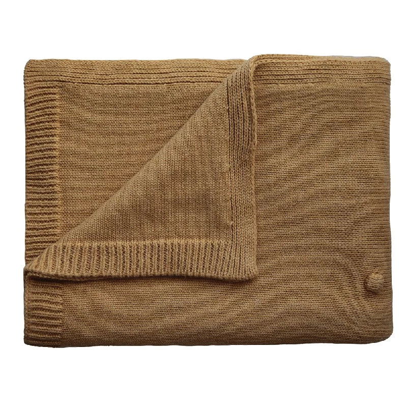 Mushie Babytæppe Dots Mustard Melange