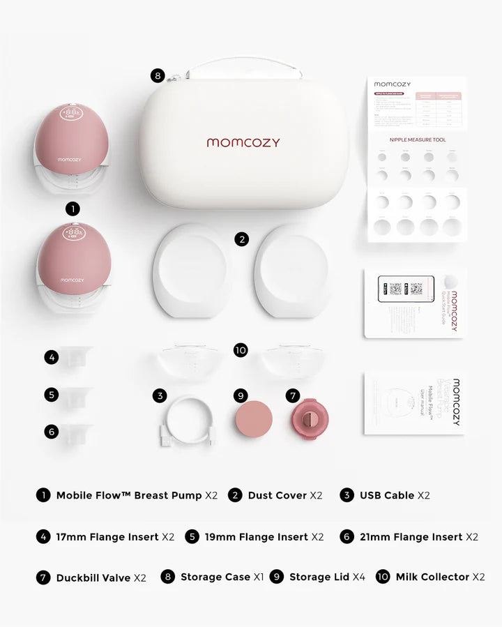 Momcozy M9 dobbelt bærbar brystpumpe – rød