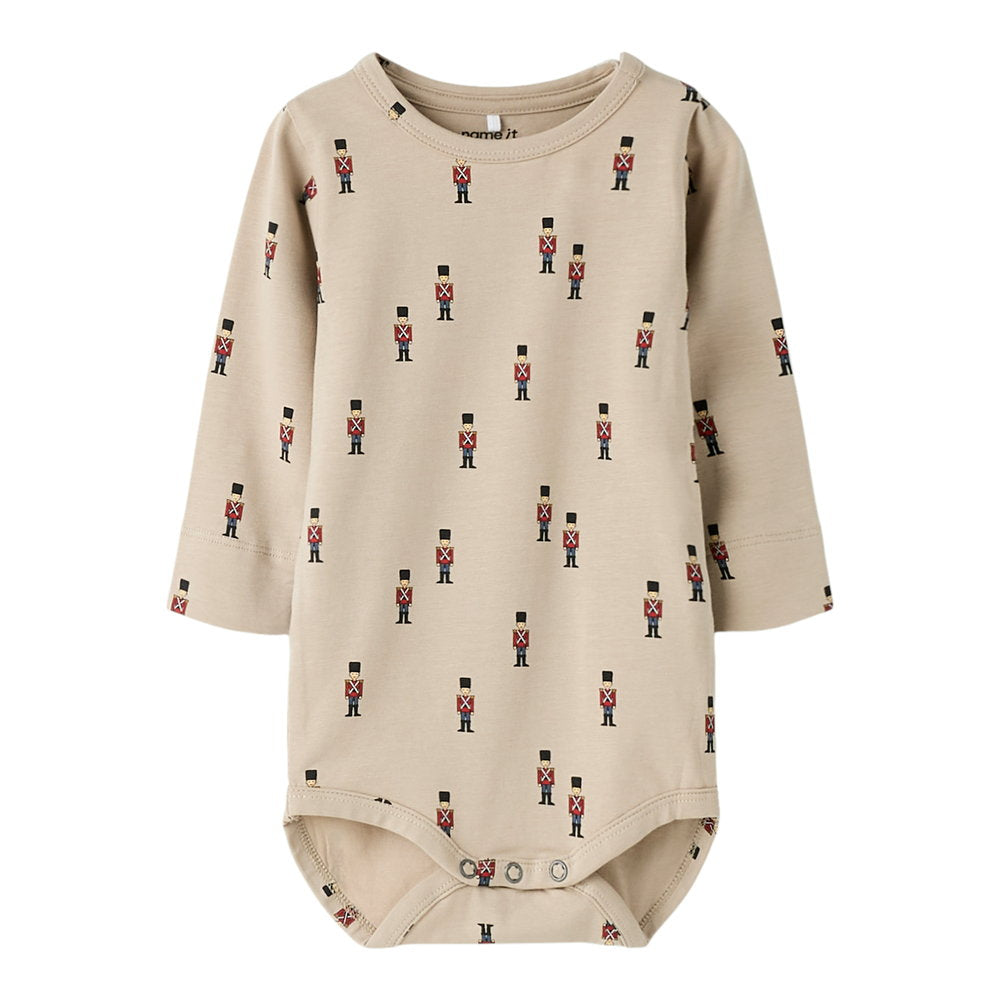 Name It Langærmet body med mange små figur print, str. 56-92