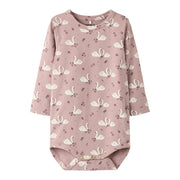 Name It Langærmet body med svane print, str. 56-92