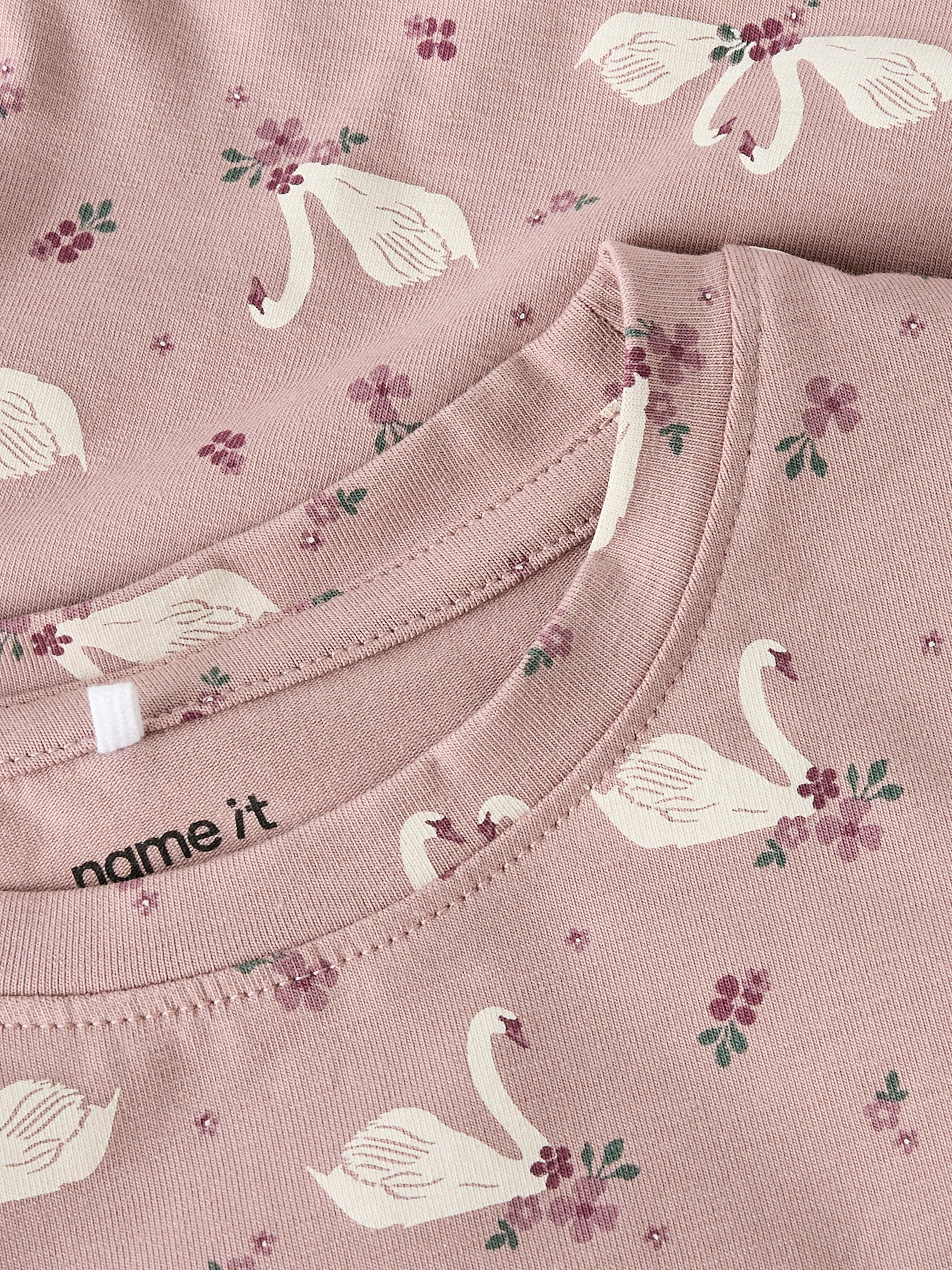 Name It Langærmet top med svane print, str. 92-116