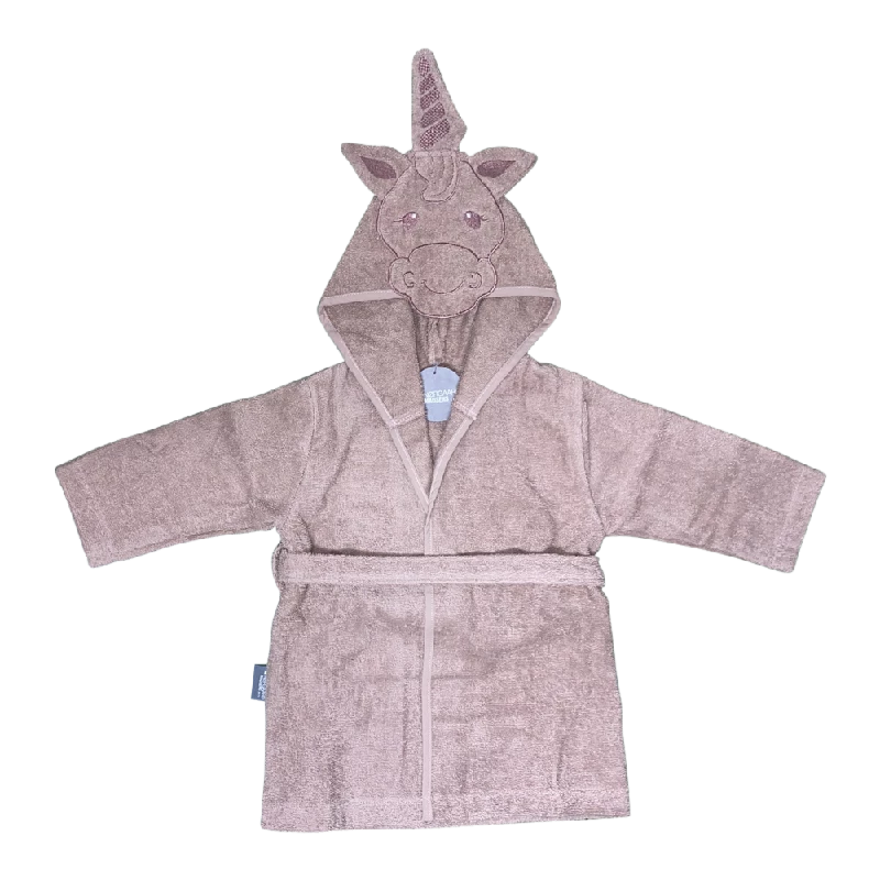 NM Badekåbe mauve m/ enhjørning på hætten str. 4 år