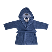 NM Badekåbe mellem blå m/ hvalros på hætten str. 1 år