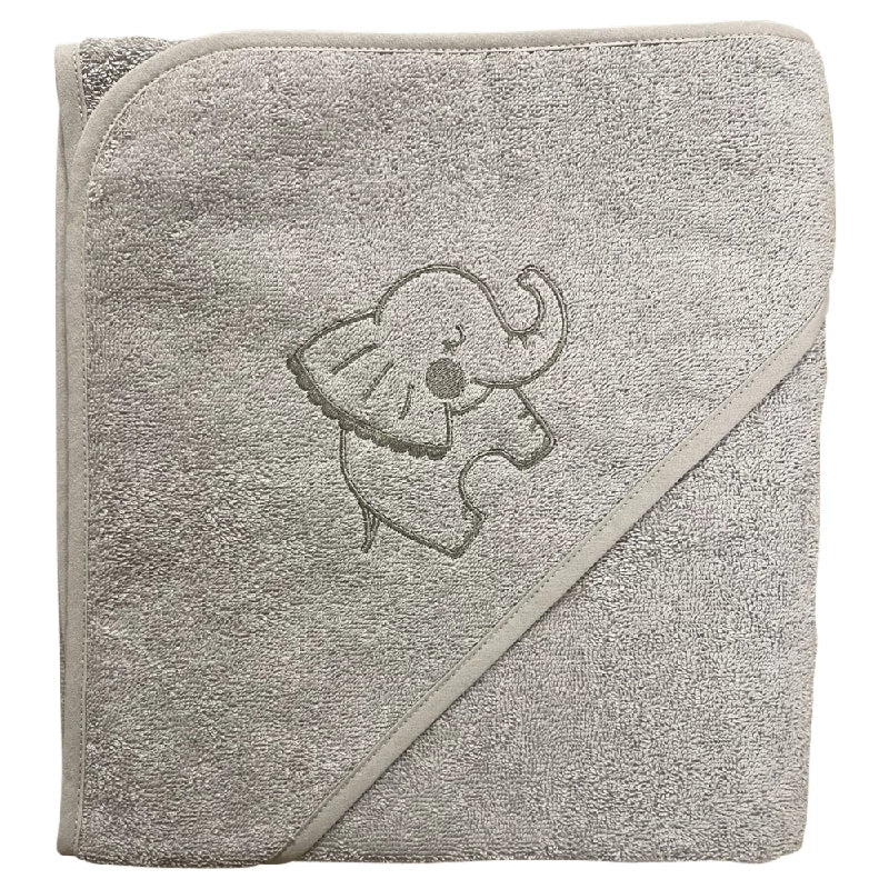 NM Badeslag lys grå m/elefant 80x80 cm