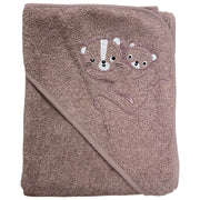 NM badeslag mauve m/ mor & barn apl. str. 75x75 cm. Oeko Tex