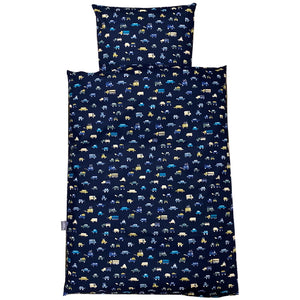NM Baby sengelinned - navy m/små biler