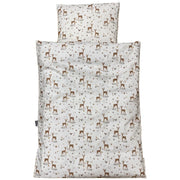 Baby sengelinned - dess. 1253 koral farvet bambi og blomster