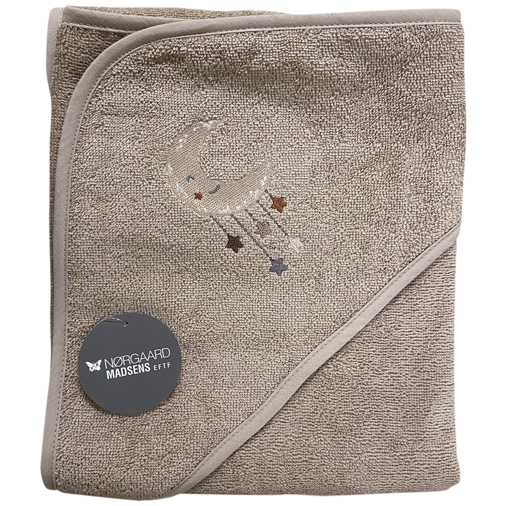 NM Badeslag sand m/ glad måne og stjerner str. 100x100 cm.