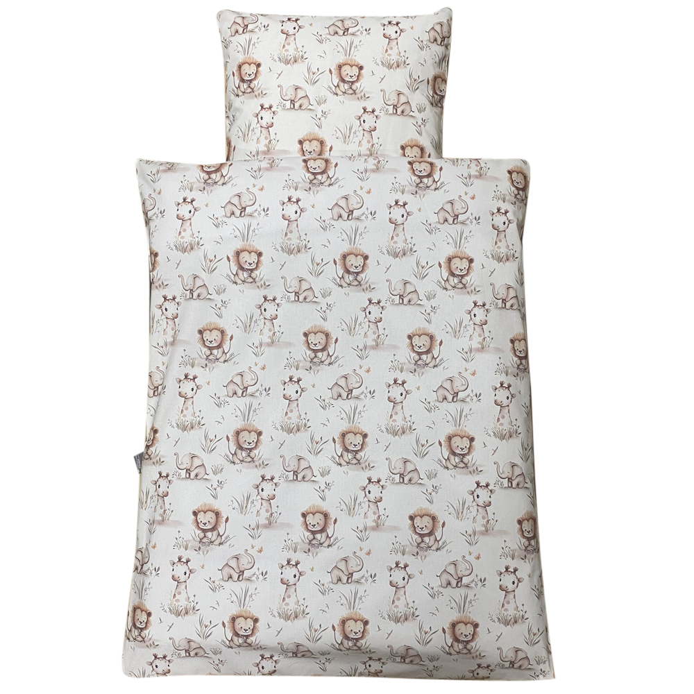 Junior sengelinned, dess. 1339 beige m/ sød giraf